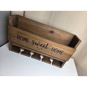 Housewarming Gift, Home Sweet Home, Wall Mounted‎ Wooden Shelf for wine